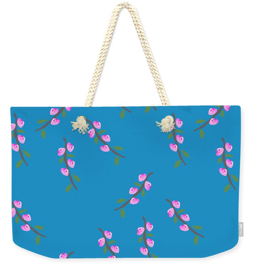 Pink Flower Branches Pattern - Weekender Tote Bag