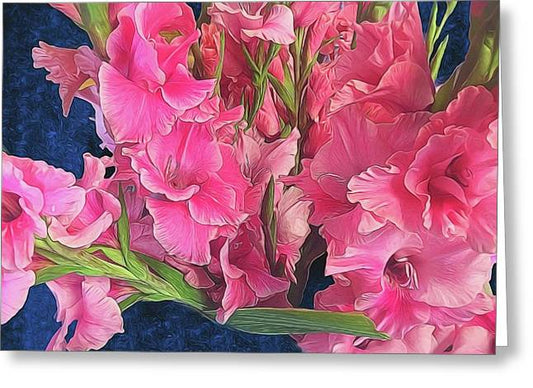 Pink Gladiolas - Greeting Card