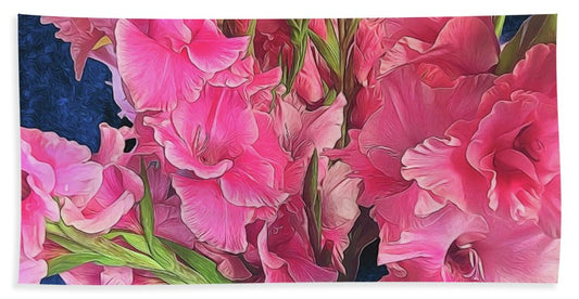 Pink Gladiolas - Bath Towel