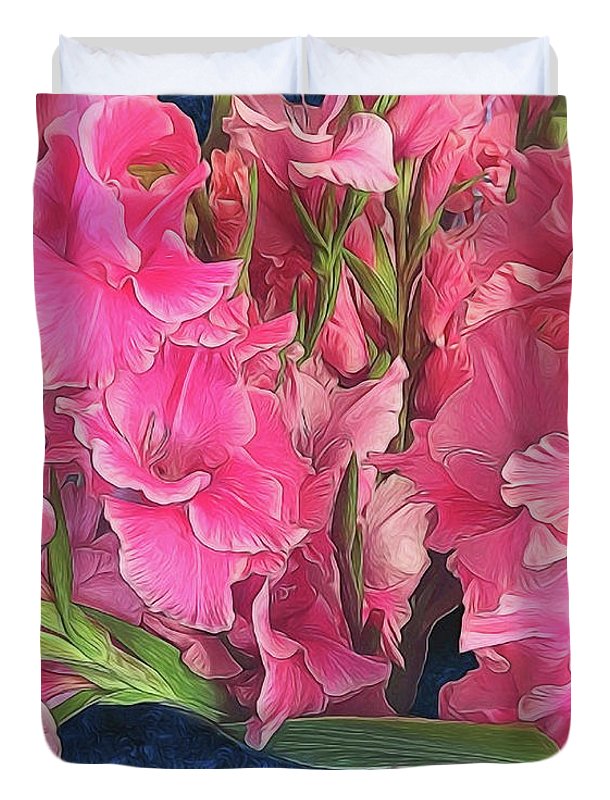 Pink Gladiolas - Duvet Cover
