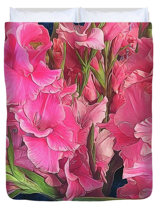 Pink Gladiolas - Duvet Cover