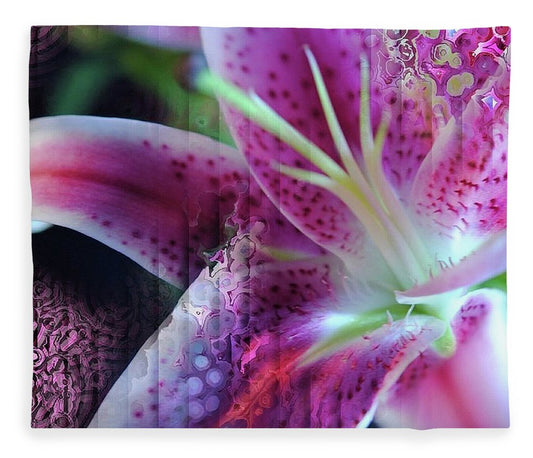Pink Lily Abstract - Blanket
