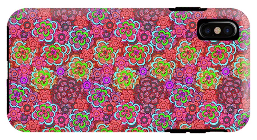 Pink Retro Flowers - Phone Case