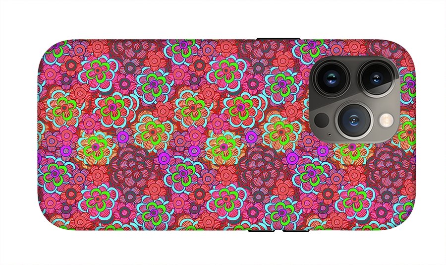Pink Retro Flowers - Phone Case