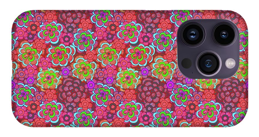 Pink Retro Flowers - Phone Case