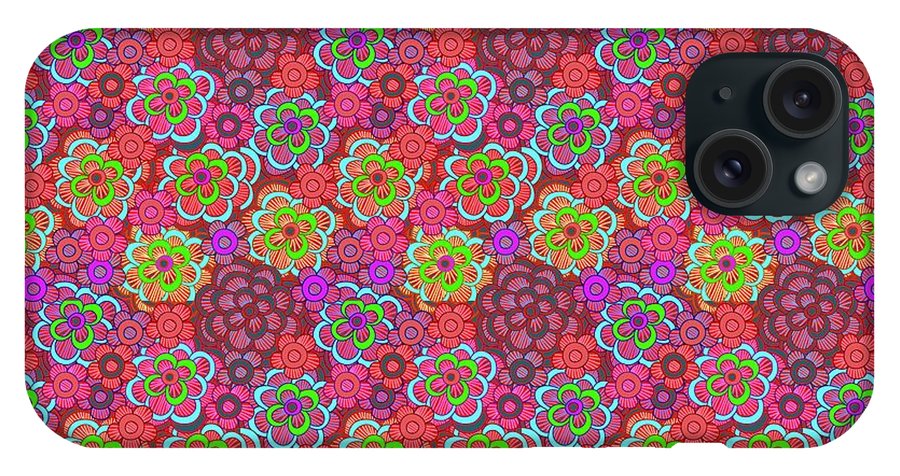 Pink Retro Flowers - Phone Case