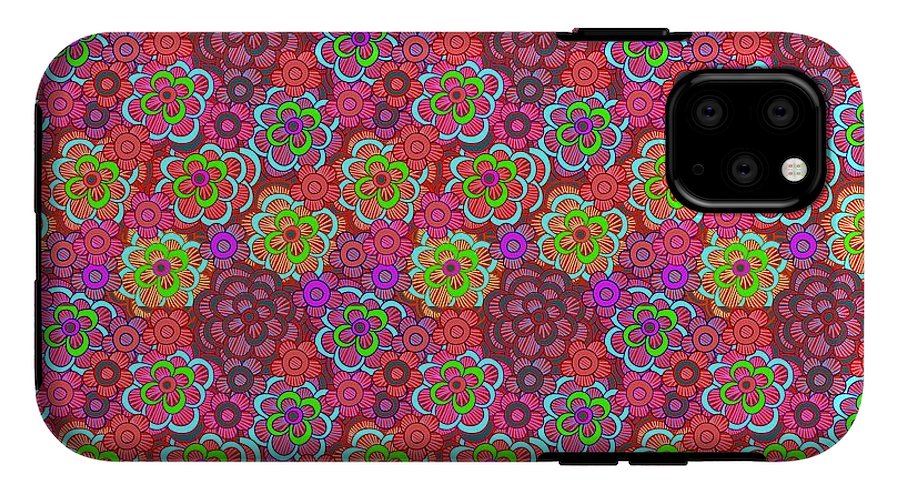 Pink Retro Flowers - Phone Case