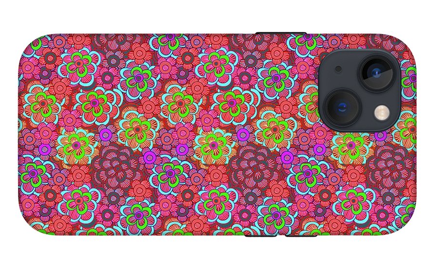 Pink Retro Flowers - Phone Case