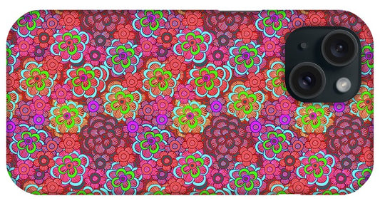 Pink Retro Flowers - Phone Case