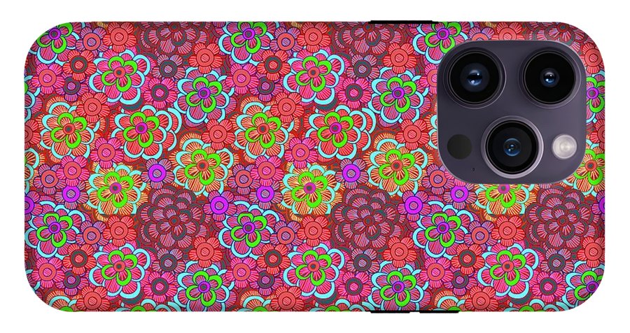 Pink Retro Flowers - Phone Case