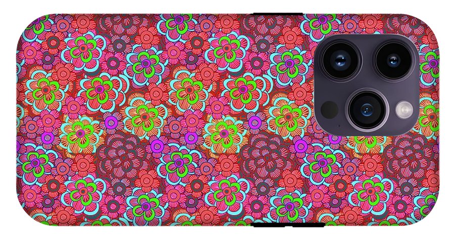 Pink Retro Flowers - Phone Case