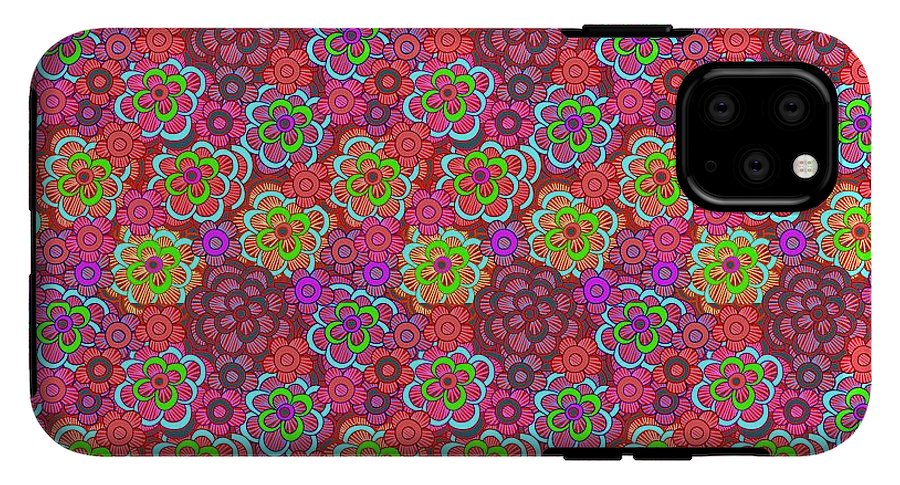 Pink Retro Flowers - Phone Case