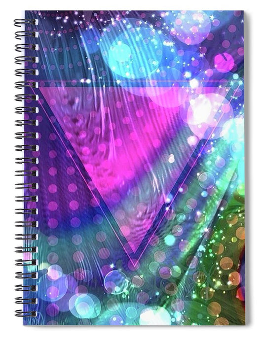 Pink Triangle Fractal - Spiral Notebook