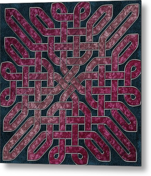 Pink Velvet Celtic Knot Square - Metal Print