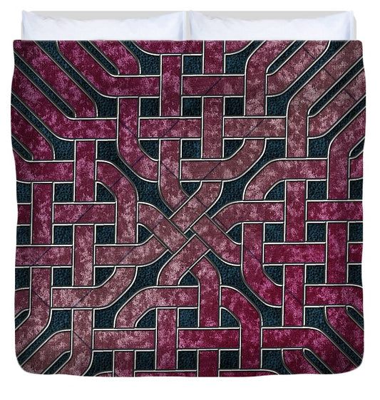 Pink Velvet Celtic Knot Square - Duvet Cover