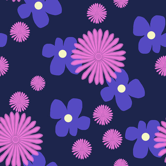 Pink and Blue Flowers Digital Image Download