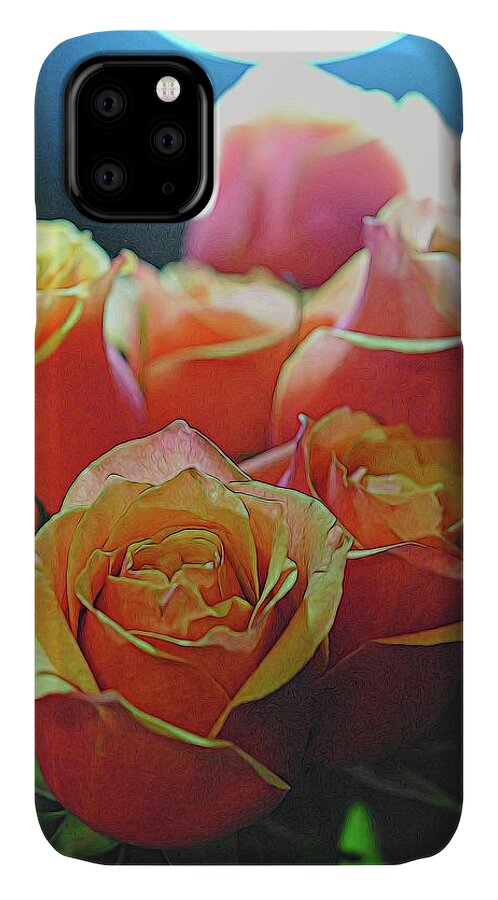 Pinki and Orange Rose Bouquet With Light - Phone Case