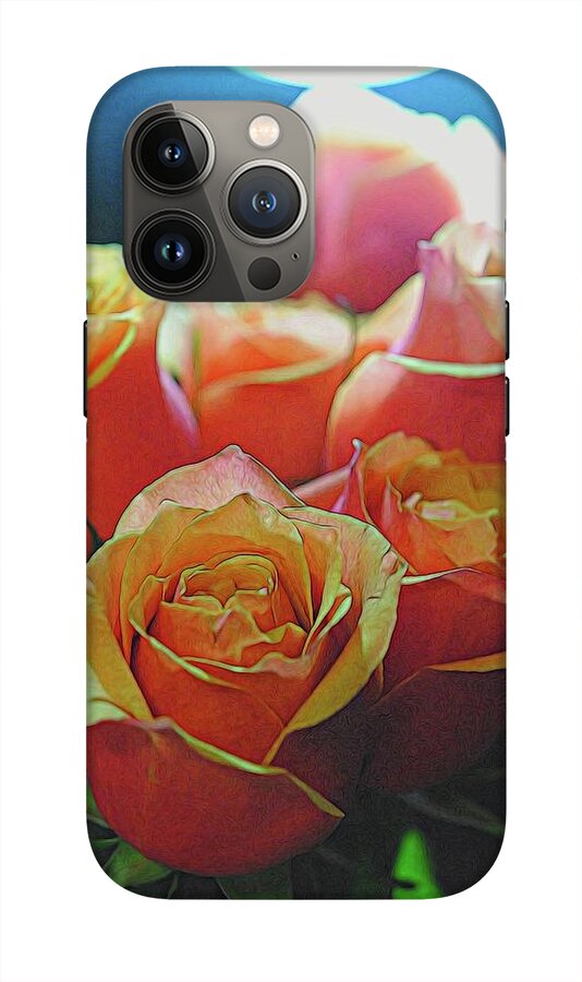 Pinki and Orange Rose Bouquet With Light - Phone Case