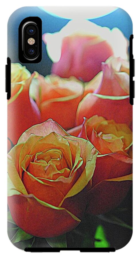 Pinki and Orange Rose Bouquet With Light - Phone Case