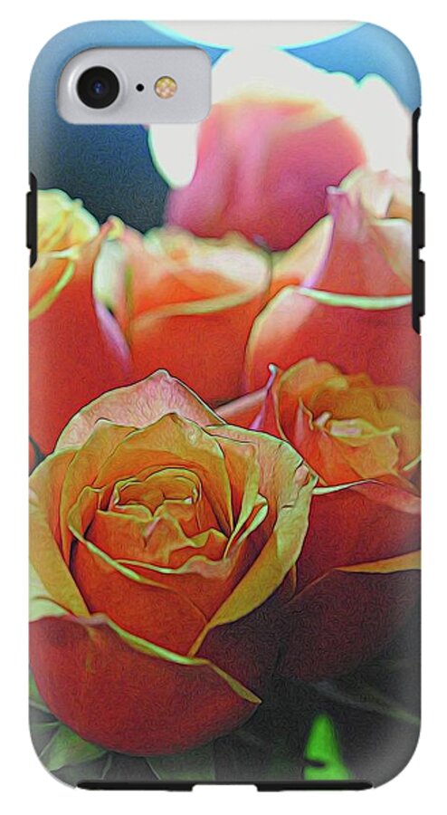 Pinki and Orange Rose Bouquet With Light - Phone Case