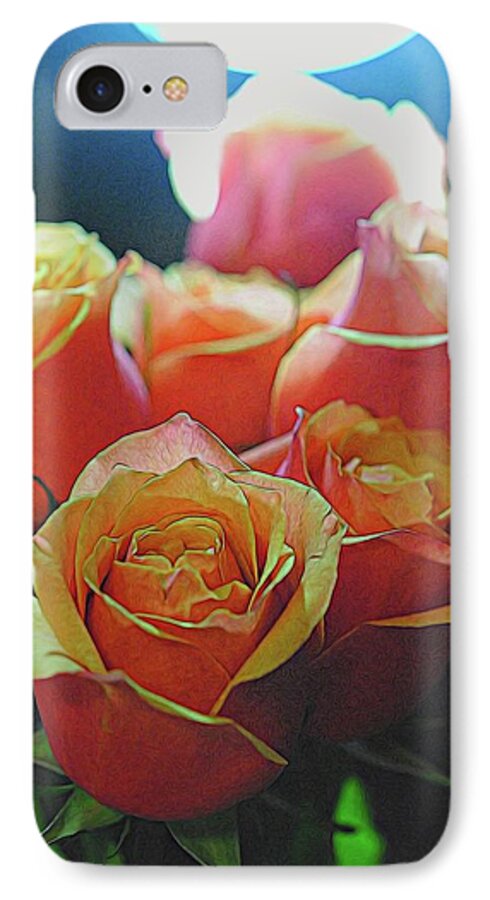 Pinki and Orange Rose Bouquet With Light - Phone Case