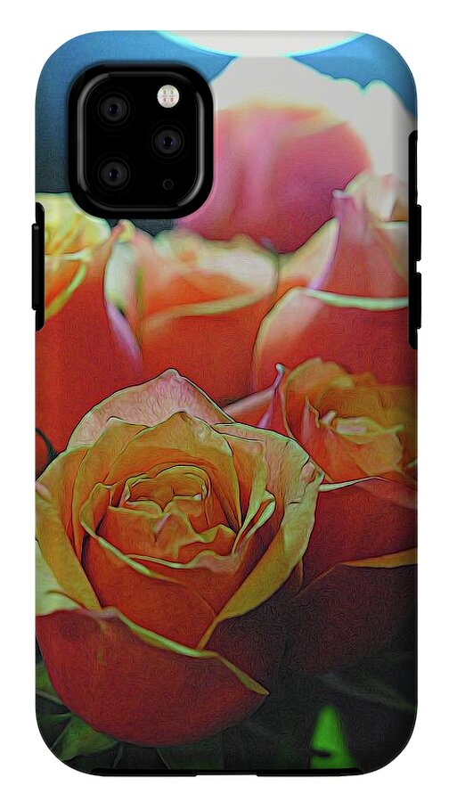 Pinki and Orange Rose Bouquet With Light - Phone Case