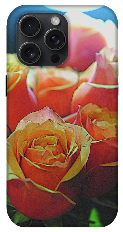 Pinki and Orange Rose Bouquet With Light - Phone Case