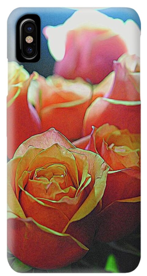 Pinki and Orange Rose Bouquet With Light - Phone Case