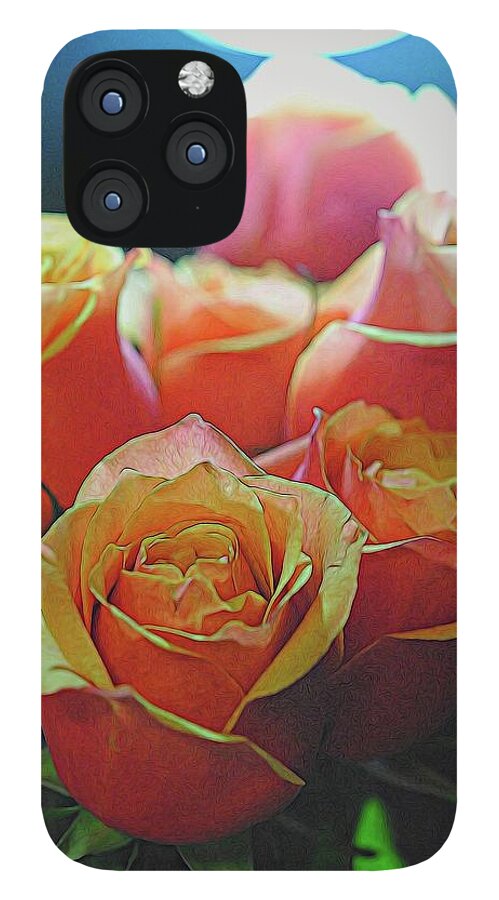 Pinki and Orange Rose Bouquet With Light - Phone Case