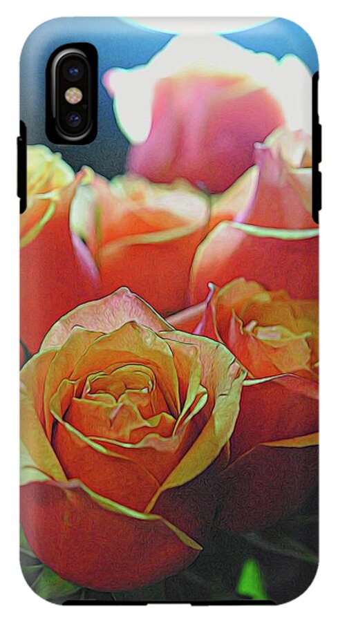 Pinki and Orange Rose Bouquet With Light - Phone Case
