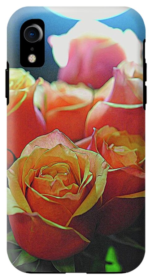 Pinki and Orange Rose Bouquet With Light - Phone Case