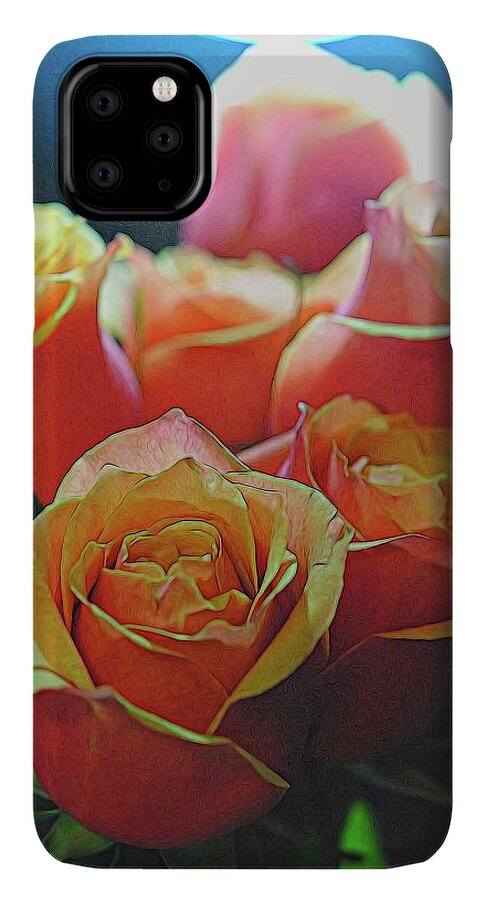Pinki and Orange Rose Bouquet With Light - Phone Case