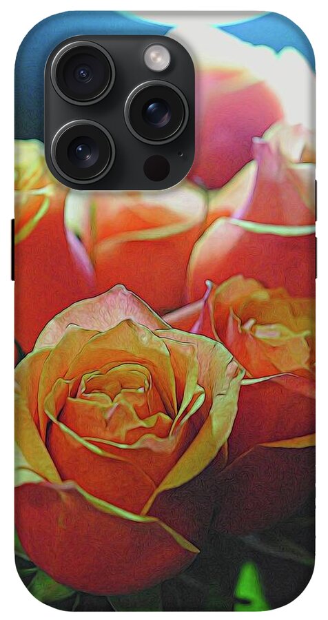 Pinki and Orange Rose Bouquet With Light - Phone Case