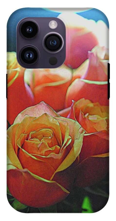 Pinki and Orange Rose Bouquet With Light - Phone Case