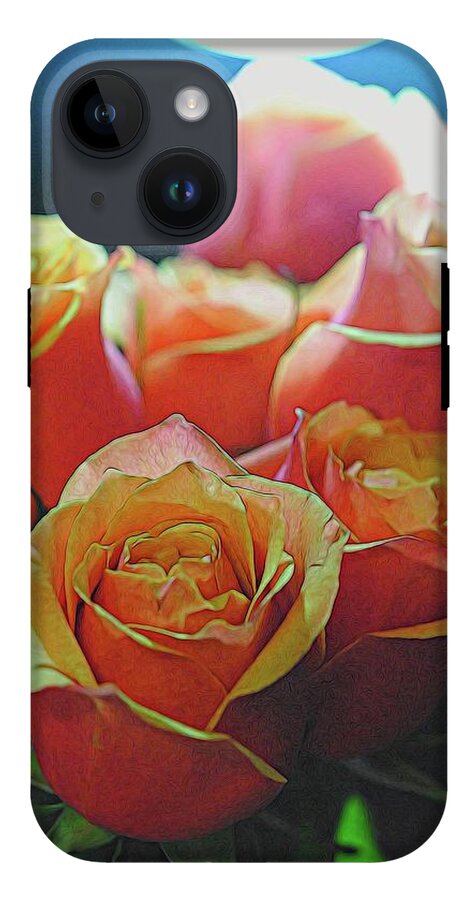 Pinki and Orange Rose Bouquet With Light - Phone Case