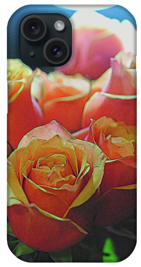 Pinki and Orange Rose Bouquet With Light - Phone Case