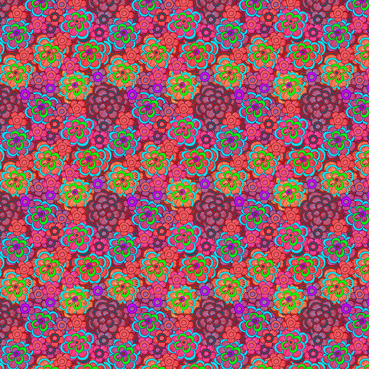 Pink Stripe Flower Pattern Digital Image Download