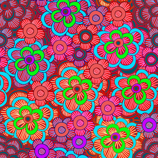 Pink Stripe Flower Pattern Digital Image Download