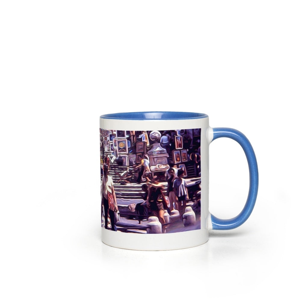 Rome Art Market On The Steps Accent Mugs
