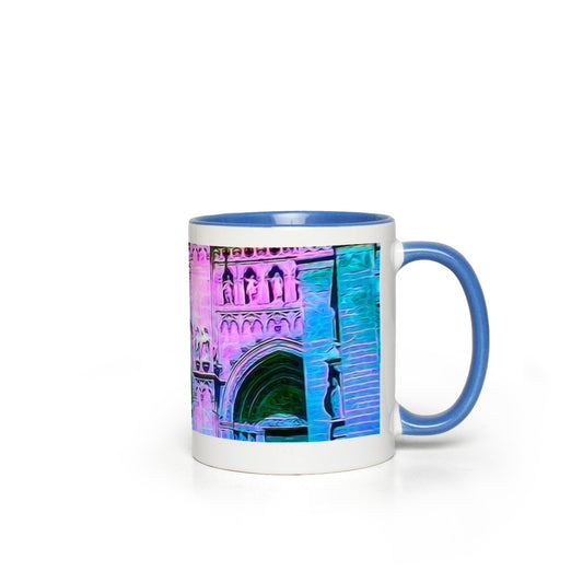 Blue and Pink Cathedral Doors Accent Mugs