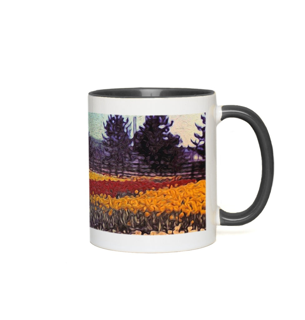 Vintage Travel Field of Tulips Accent Mugs