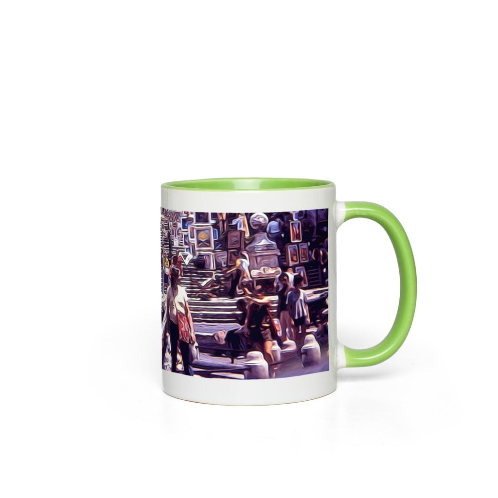 Rome Art Market On The Steps Accent Mugs