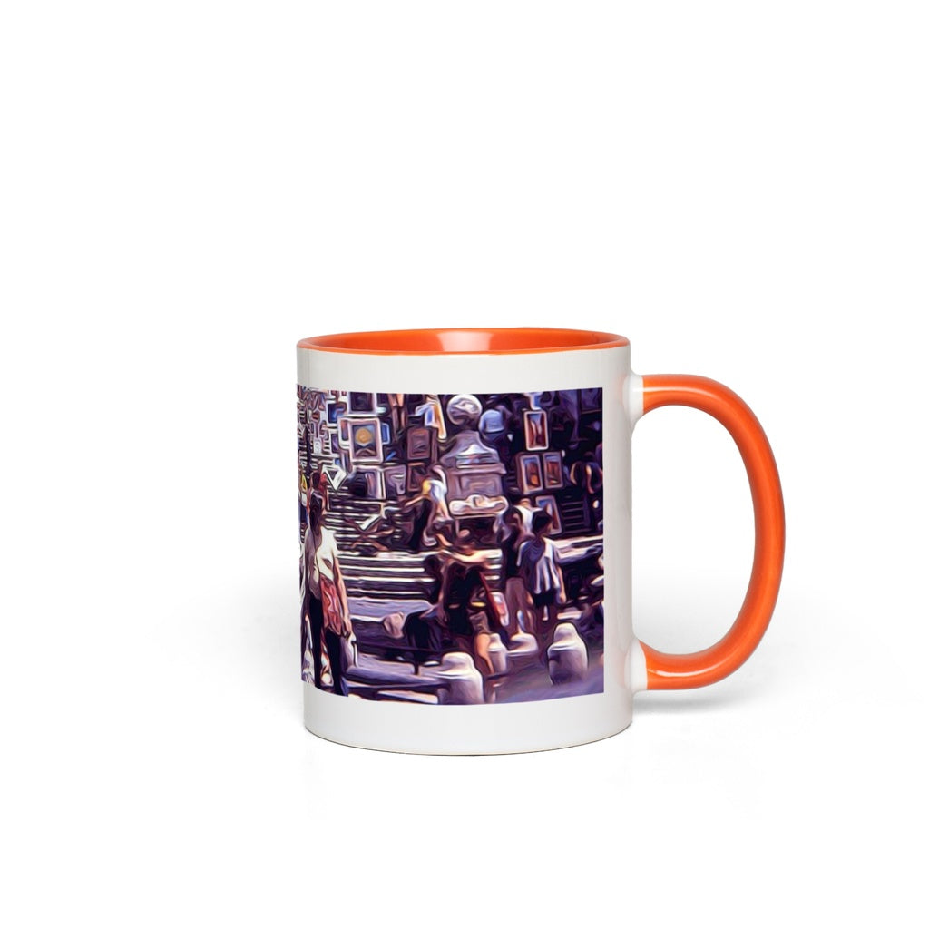 Rome Art Market On The Steps Accent Mugs