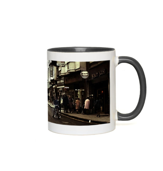 London Street With Bicycles Accent Mugs