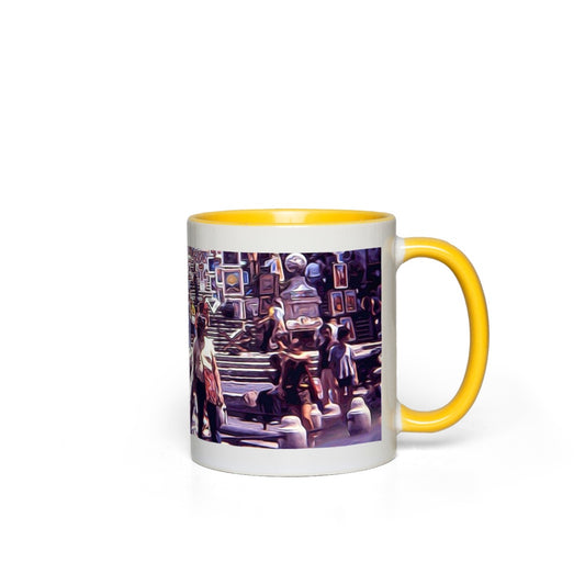 Rome Art Market On The Steps Accent Mugs