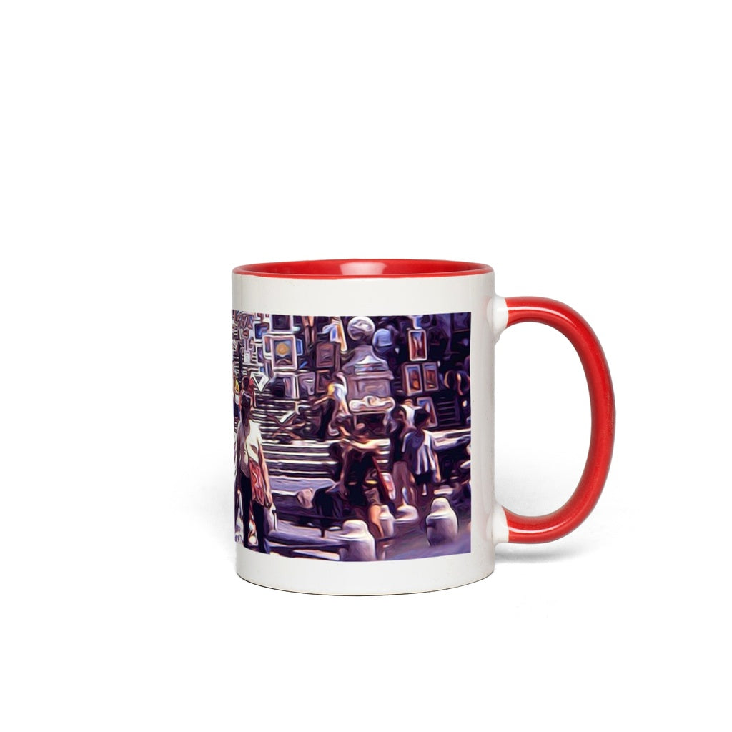 Rome Art Market On The Steps Accent Mugs