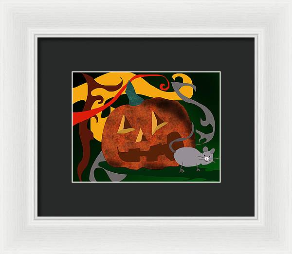 Pumpkin Mouse - Framed Print
