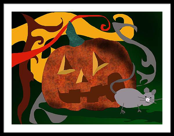 Pumpkin Mouse - Framed Print