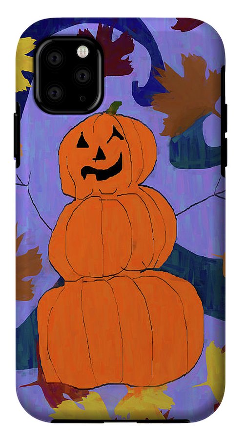 Pumpkin Snowman - Phone Case