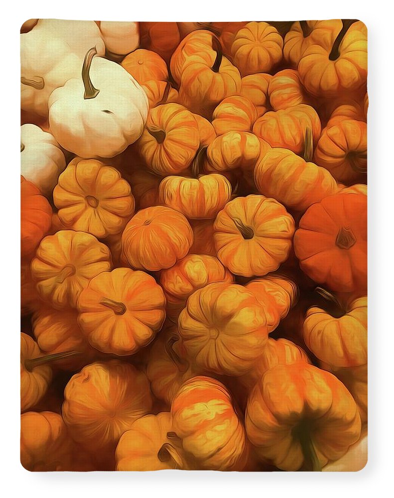 Pumpkins Tiny Gourds Pile - Blanket
